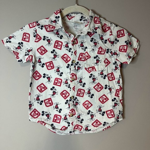 Disney Parks Forever By Junk Food Retro Mickey Mouse Button Up Shirt - Picture 1 of 5